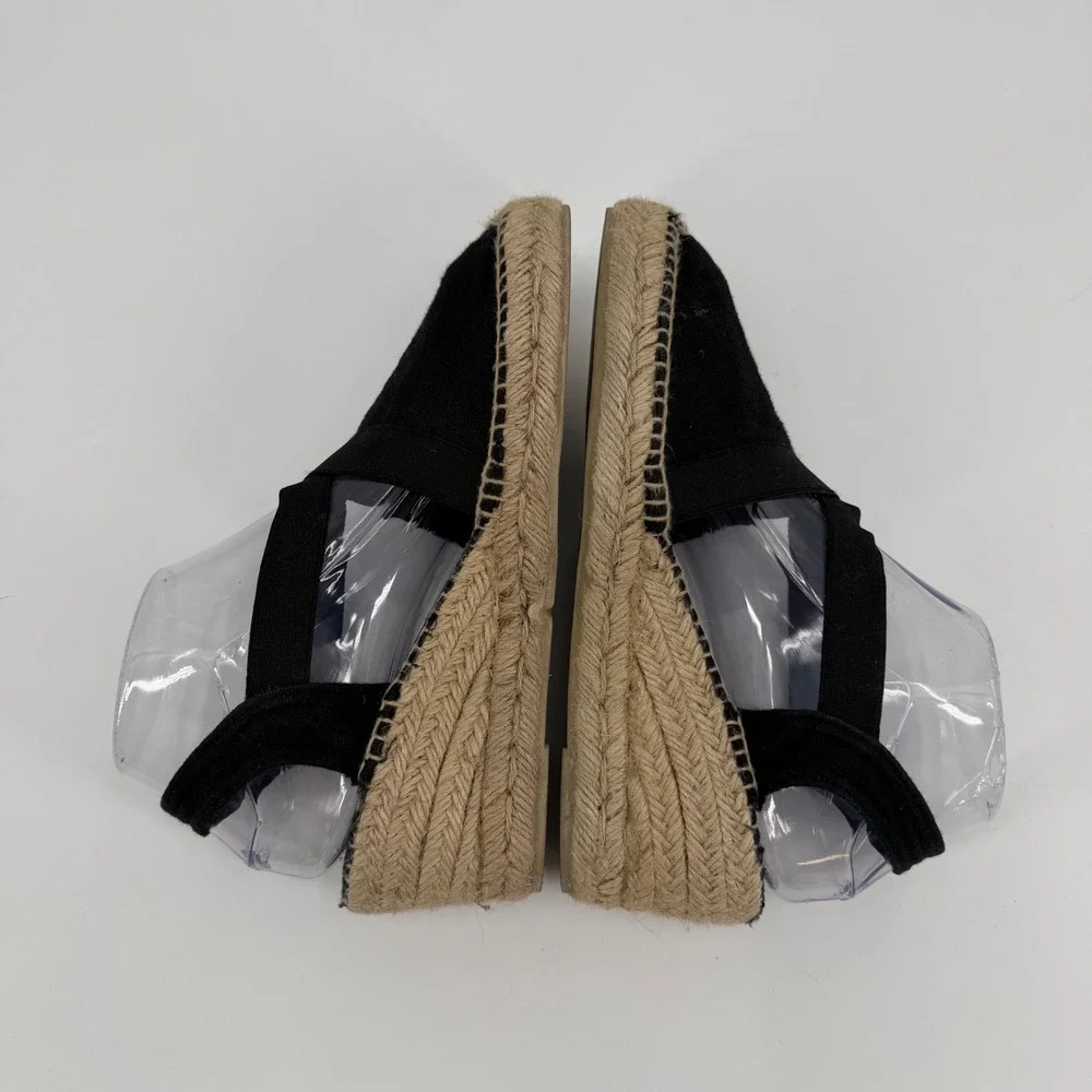 Toni Pons Tarbes Black Canvas Espadrille Wedge Sandals Womens 39 Spain